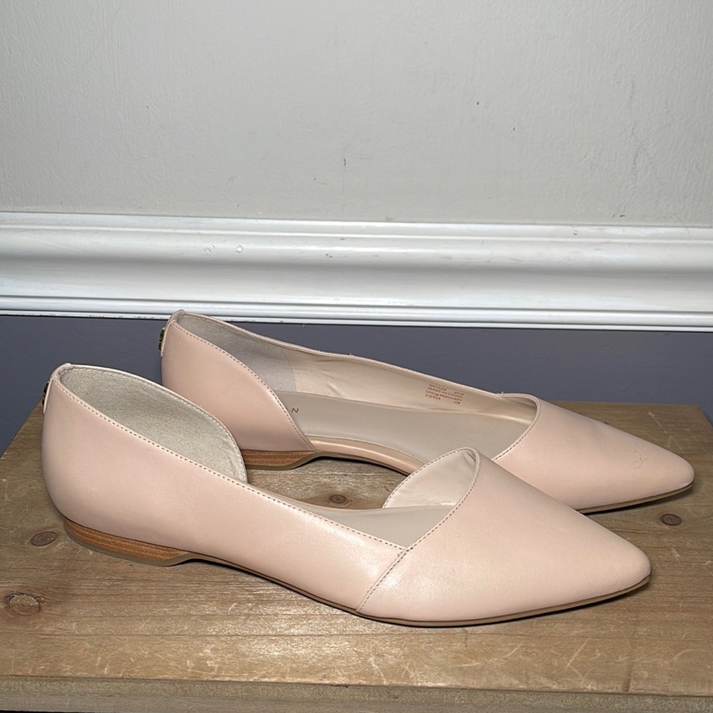 Cole Haan Nude Point Toe Slip On Flats